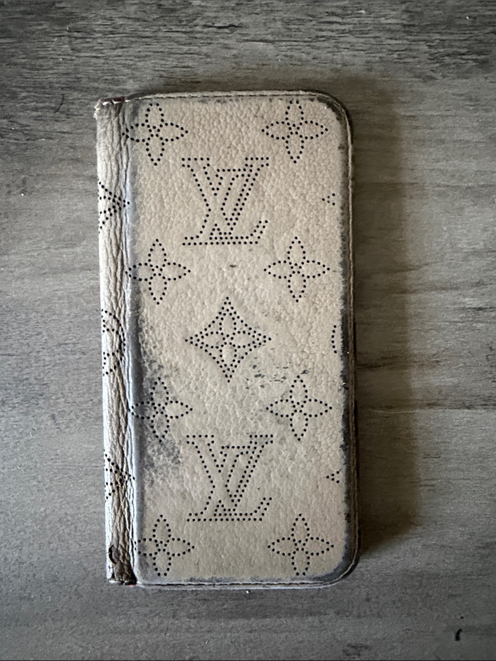 Louis Vuitton Beige Perforated Monogram Phone Wallet